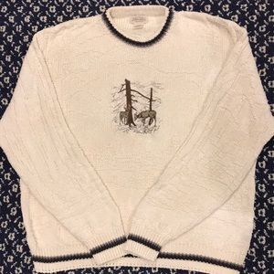 Authentic St. John’s Bay Collection Sweater Deer in Forest